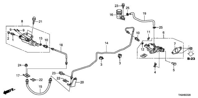 2012 Honda Accord 4 Door EX KA 5MT Clutch Master Cylinder Diagram