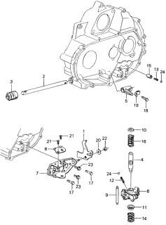 1982 Honda Civic 4 Door ** (1500) KH 5MT MT Shift Arm - Shift Rod Diagram