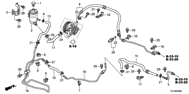 2012 Honda Accord Clamp, Feed Hose Diagram for 53730-TA0-A00