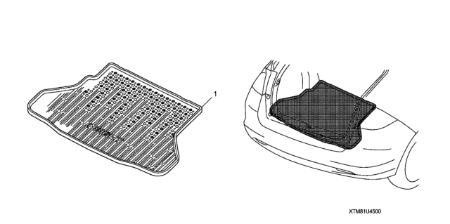2012 Honda Insight 5 Door EX KA CVT Cargo Tray Diagram