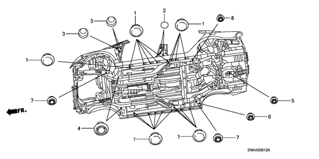 2006 Honda Civic Grommet (Lower) Diagram