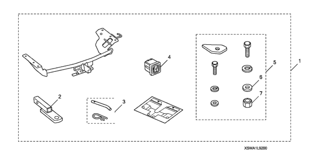 2009 Honda CR-V Hardware Set Diagram for 08L92-SWA-100R1