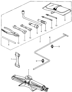 1981 Honda Civic 3 Door ** (1500) KL HMT Tools - Jack Diagram