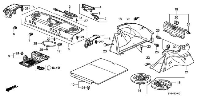 2010 Honda Civic Protector Assy., Trunk Spring Diagram for 84510-SVA-A00
