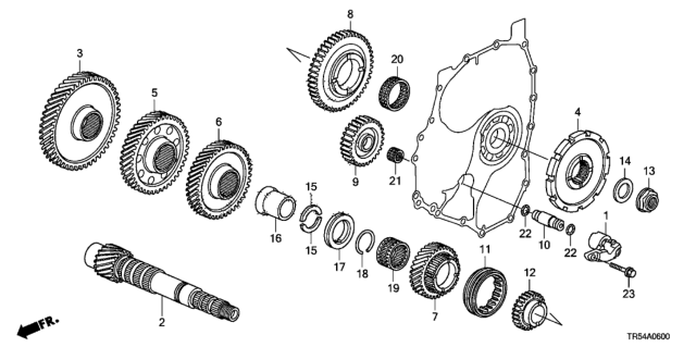 2012 Honda Civic AT Countershaft Diagram