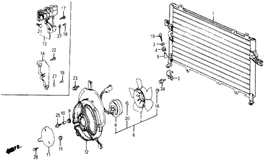 1985 Honda Civic Motor, Cooling Fan Diagram for 38612-SB2-023