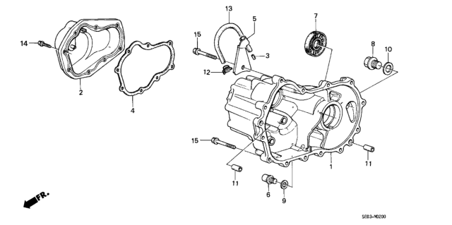 1987 Honda Accord Case, Transmission Diagram for 21200-PC8-J00