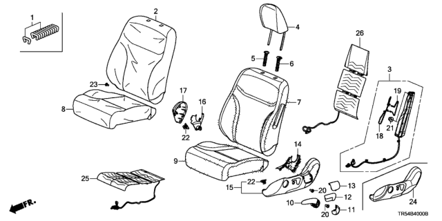 2014 Honda Civic Cover Set, Driver Side Trim (Sienna Beige) (Side Airbag) (Leather) Diagram for 04815-TR3-P70ZA