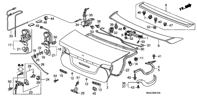 2010 Honda Civic Spoiler Assembly, Trunk (Silver Metallic) Diagram for 71700-SNC-A02ZD