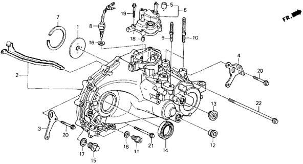 1991 Honda Accord MT Transmission Housing Diagram