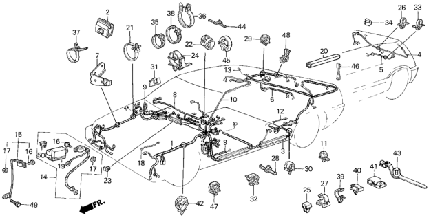 1987 Honda Civic Wire, Fuel Unit Diagram for 32170-SB3-010