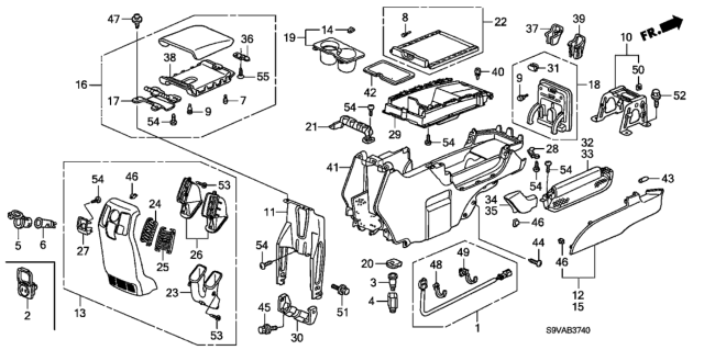 2008 Honda Pilot Console Diagram