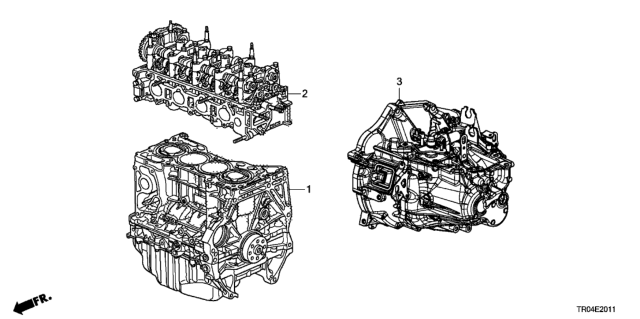 2012 Honda Civic Engine Assy. - Transmission Assy. (2.4L) Diagram