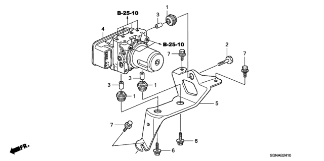 2007 Honda Accord ABS Modulator Diagram