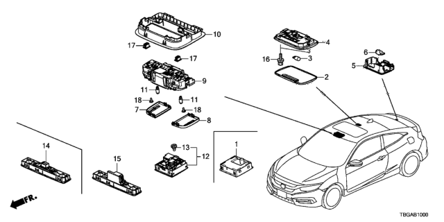 2020 Honda Civic Interior Light Diagram