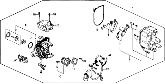 1989 Honda Civic Coil Assembly, Ignition Diagram for 30500-PM5-A03
