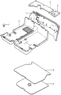 1979 Honda Prelude Floor Mat Diagram
