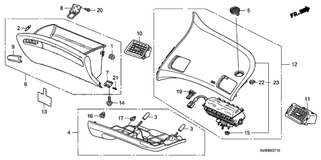 2010 Honda Civic Box Assembly, Glove (Graphite Black) Diagram for 77500-SNA-A02ZE