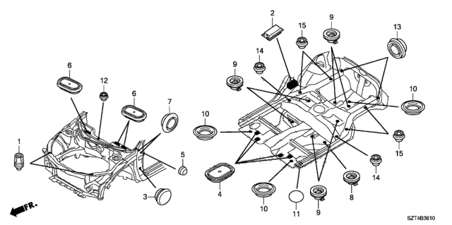 2012 Honda CR-Z Grommet (Front) Diagram