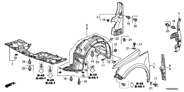 2015 Honda Odyssey Front Fenders Diagram