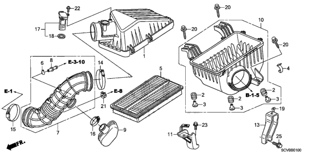 2011 Honda Element Air Cleaner Diagram