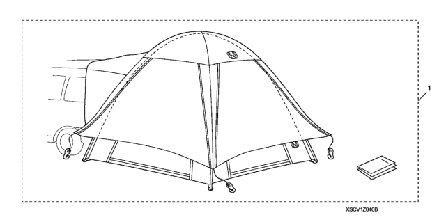 2019 Honda Passport Tailgate Tent (Blue) Diagram