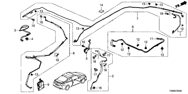 2013 Honda Civic Feeder Assy., XM Diagram for 39163-TS8-A01