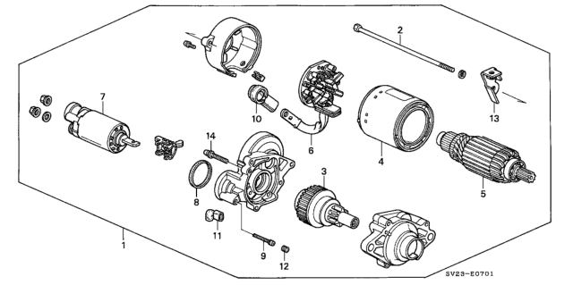 1994 Honda Accord 2 Door LX KA 4AT Starter Motor (Mitsuba) Diagram