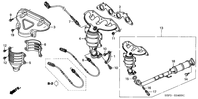 2001 Honda Civic Cover, RR. Diagram for 18182-PLC-900