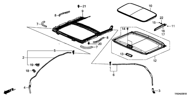 2013 Honda Civic 4 Door EX-L KA 5AT Sliding Roof Diagram