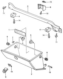 1982 Honda Civic 4 Door ** (1500) KH HMT Glove Box Components Diagram