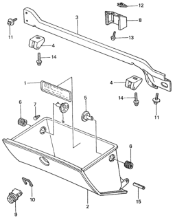 1983 Honda Civic Glove Box Components Diagram