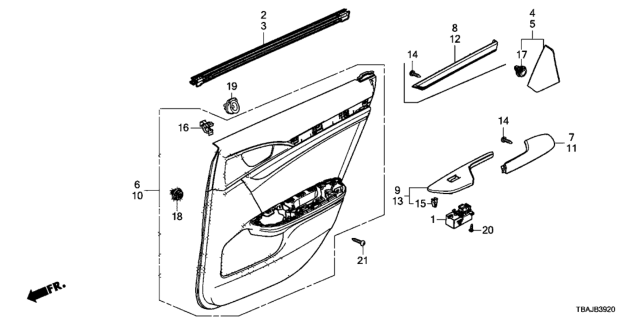 2018 Honda Civic Panel Assy., L. RR. Trim *NH869L* (GRAND BONHEUR SILVER) Diagram for 83751-TEA-Z21ZA