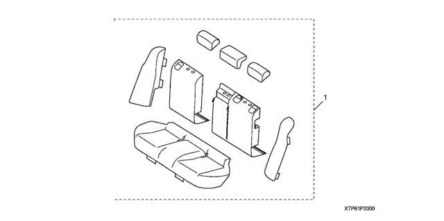 2013 Honda Crosstour 5 Door EXL (4WD) KA 6AT Rear Seat Cover Diagram