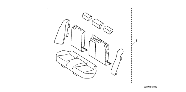 2011 Honda Crosstour Seat Cover, RR. Diagram for 08P33-TP6-110