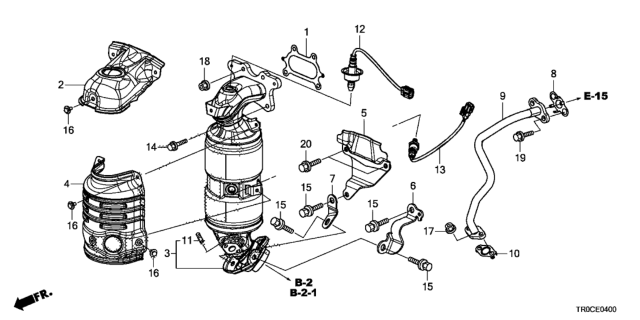 2015 Honda Civic Converter, Primary Diagram for 18190-R1Y-L00