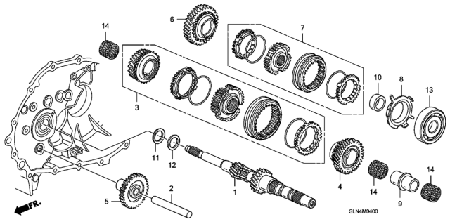 2007 Honda Fit 5 Door BASE KA 5MT MT Mainshaft Diagram