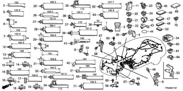 2015 Honda Crosstour Harness Band - Bracket Diagram