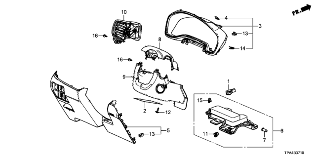 2020 Honda CR-V Hybrid Instrument Panel Garnish (Driver Side) Diagram