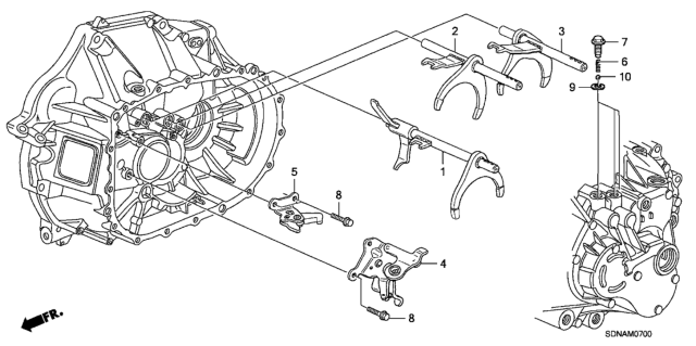 2007 Honda Accord 2 Door EXL KA 5MT MT Shift Fork (L4) Diagram
