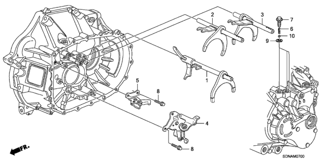 2007 Honda Accord MT Shift Fork (L4) Diagram