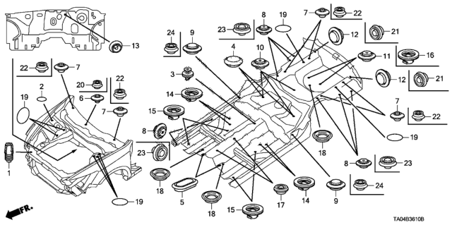 2009 Honda Accord Blind Plug (25) (Burring Hole) Diagram for 91601-TK4-A01