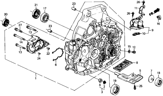 1991 Honda Civic AT Torque Converter Housing Diagram