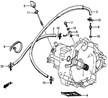 1986 Honda Prelude 2 Door DX KA 4AT AT Oil Cooler Hose Diagram