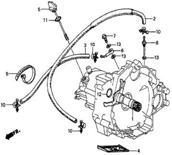 1983 Honda Prelude AT Oil Cooler Hose Diagram