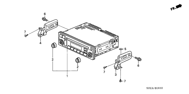 2005 Honda Insight Tuner Assy. (30Wx4) (Clarion) Diagram for 39100-S3Y-A10