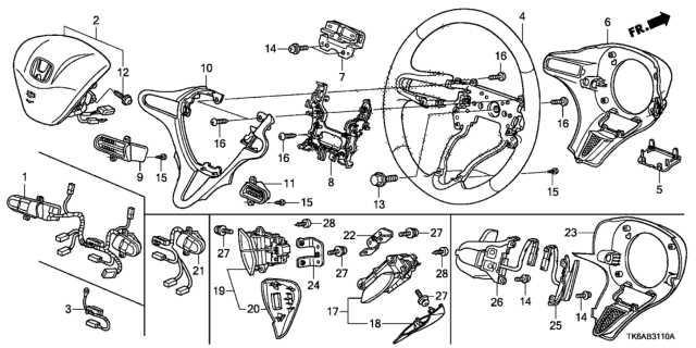 2013 Honda Fit Switch Assy., Navigation Guide& HFT Diagram for 35890-TM8-J01