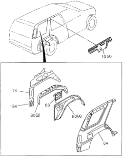 1994 Honda Passport Panel, L. Wheelhouse (Inner) Diagram for 8-94316-574-3