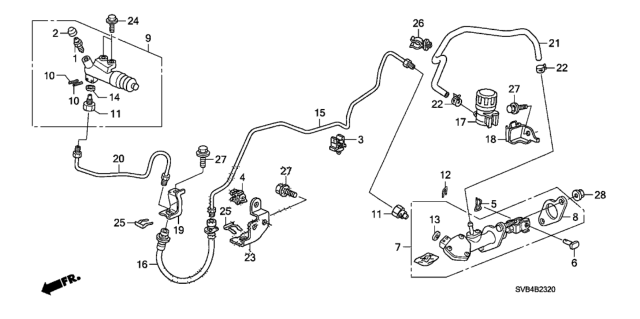 2011 Honda Civic Clutch Master Cylinder (1.8L) Diagram