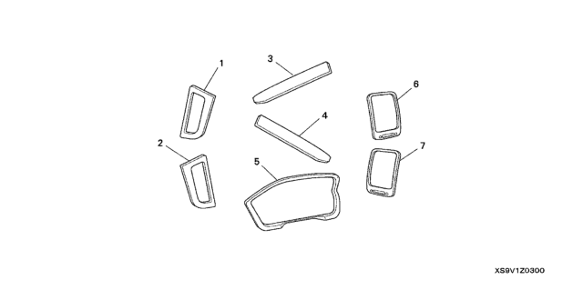 2003 Honda Pilot Wood Trim Panel, Dash Diagram for 08Z03-S9V-100